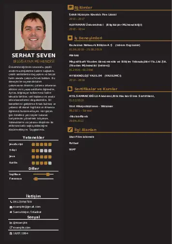 Bilgisayar Mühendisi CV Örnekleri cv indir